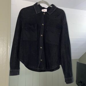 NWT Hippie Rose Black Button Up Jacket - Medium